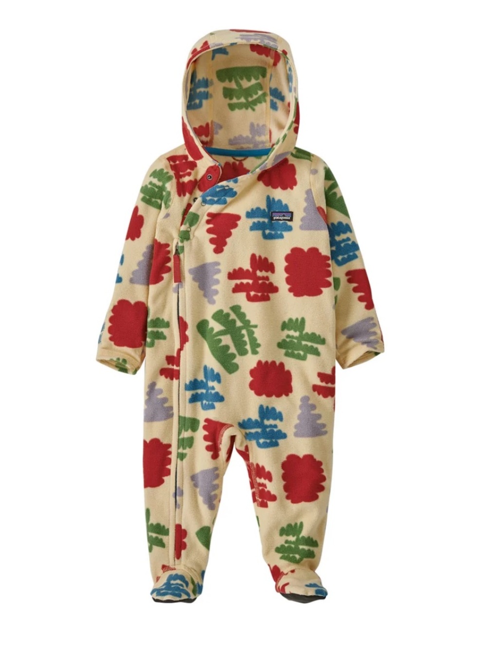 Patagonia Infant Micro D Fleece Bunting Yellow Print Zip Snap Hooded 3-6M